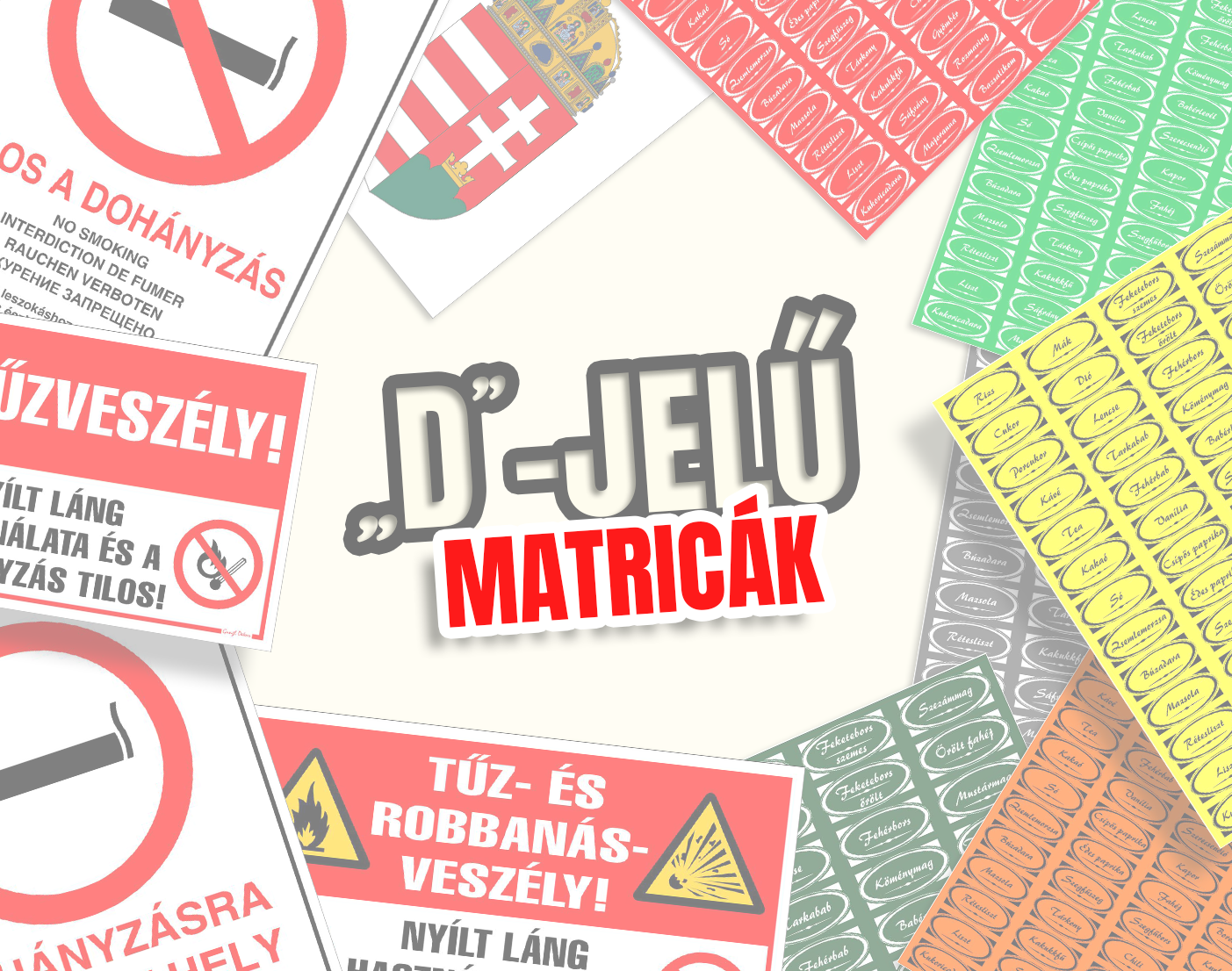 Matrica "D" jelű (Fűszer, Tűzv., Doh.)