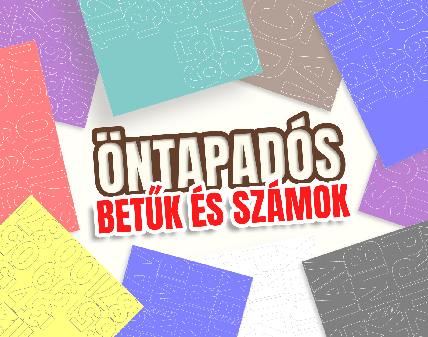 öntapadós betű csomag (8-10cm)