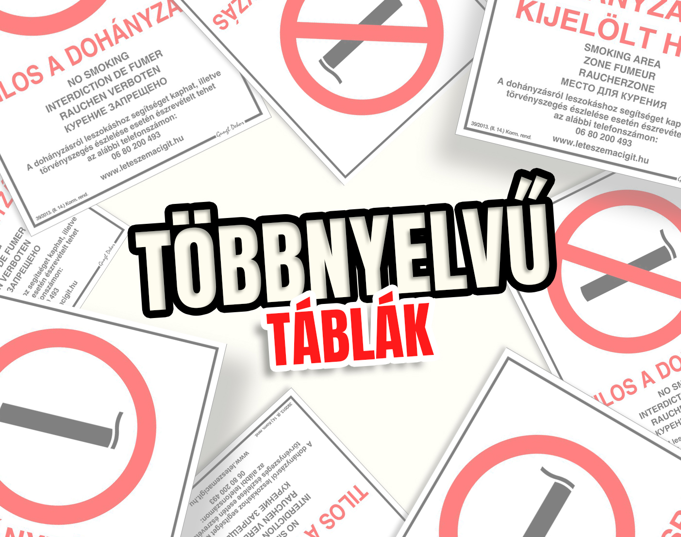 Többnyelvű táblák A/4