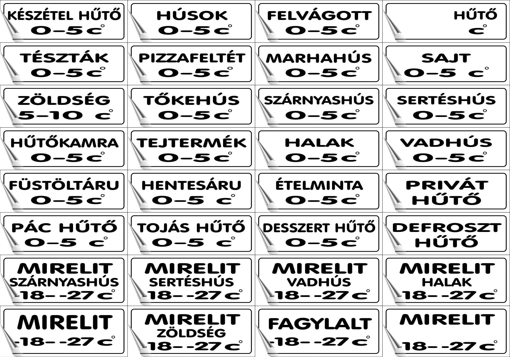 Köjálos szett - csak hűtőhőmérsékletek MATRICA