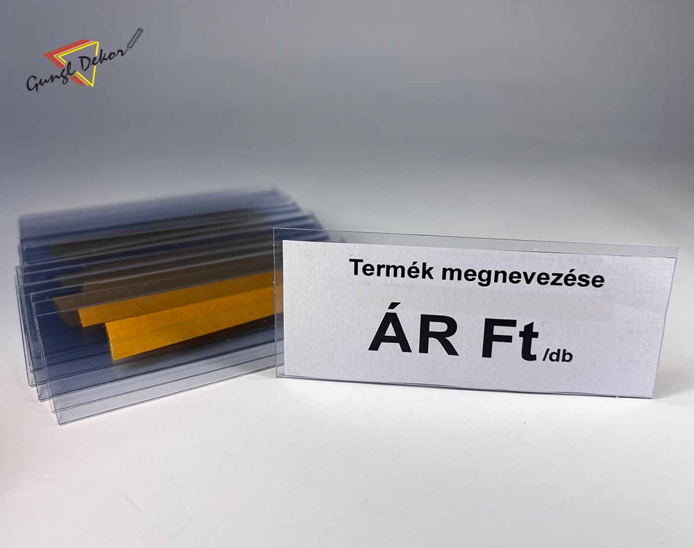 Műanyag öntapadós árjelző