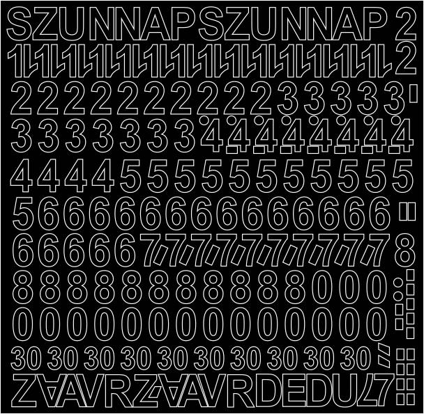 Öntapadós számok - 1cm MATRICA