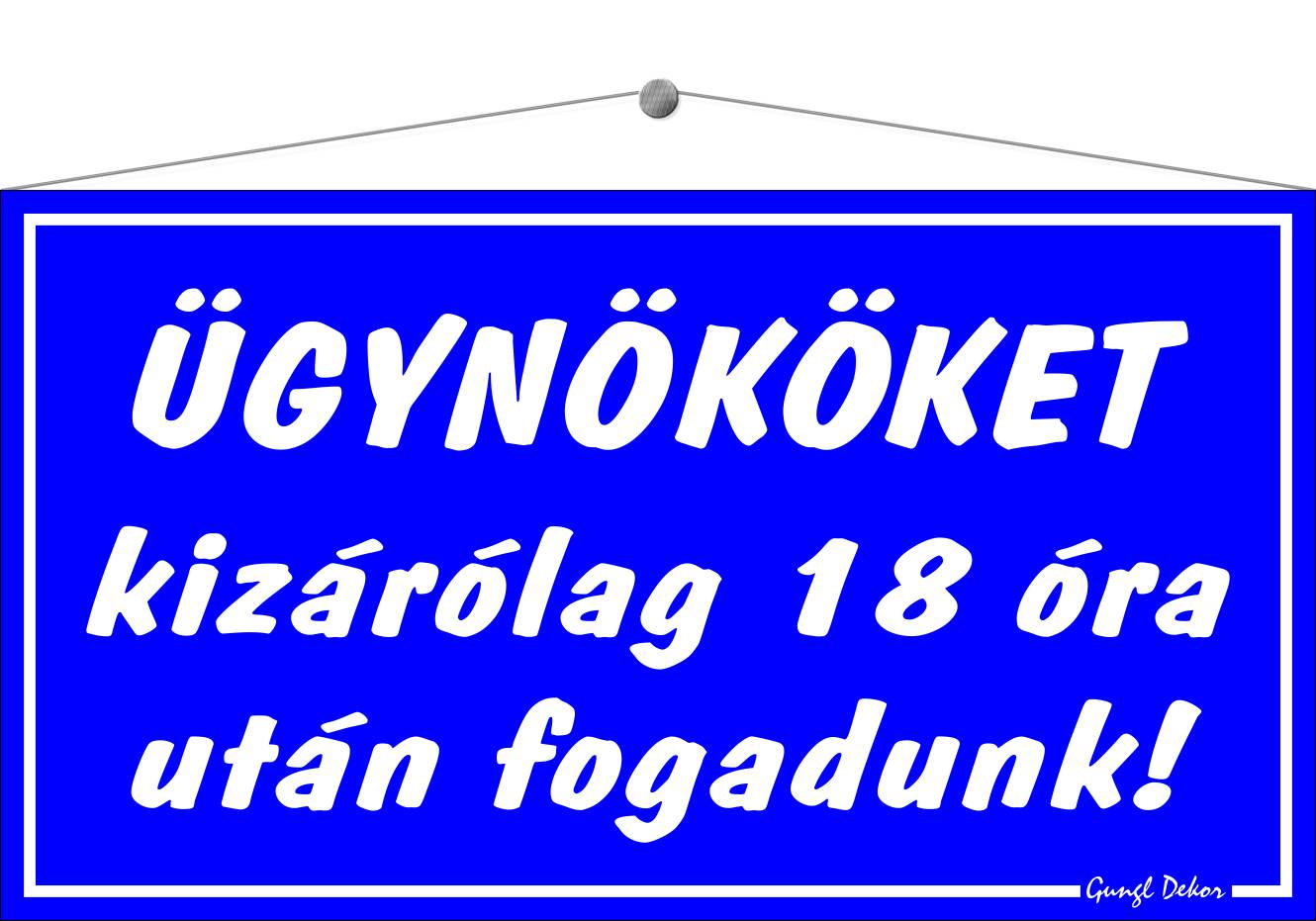 Ügynököket kizárólag 18 óra után fogadunk! HUMOROS TÁBLA